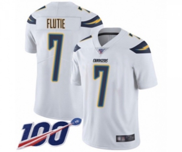 Youth Los Angeles Chargers #7 Doug Flutie White Vapor Untouchable Limited Player 100th Season Football Jersey