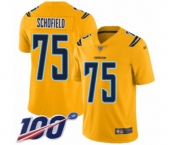 Youth Los Angeles Chargers #75 Michael Schofield Limited Gold Inverted Legend 100th Season Football Jersey