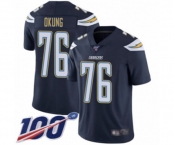 Youth Los Angeles Chargers #76 Russell Okung Navy Blue Team Color Vapor Untouchable Limited Player 100th Season Football Jersey