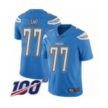 Youth Los Angeles Chargers #77 Forrest Lamp Electric Blue Alternate Vapor Untouchable Limited Player 100th Season Football Jersey