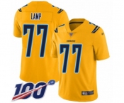 Youth Los Angeles Chargers #77 Forrest Lamp Limited Gold Inverted Legend 100th Season Football Jersey