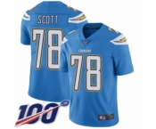 Youth Los Angeles Chargers #78 Trent Scott Electric Blue Alternate Vapor Untouchable Limited Player 100th Season Football Jersey