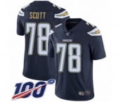 Youth Los Angeles Chargers #78 Trent Scott Navy Blue Team Color Vapor Untouchable Limited Player 100th Season Football Jersey