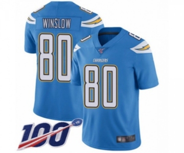 Youth Los Angeles Chargers #80 Kellen Winslow Electric Blue Alternate Vapor Untouchable Limited Player 100th Season Football Jersey