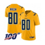 Youth Los Angeles Chargers #80 Kellen Winslow Limited Gold Inverted Legend 100th Season Football Jersey