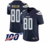 Youth Los Angeles Chargers #80 Kellen Winslow Navy Blue Team Color Vapor Untouchable Limited Player 100th Season Football Jersey