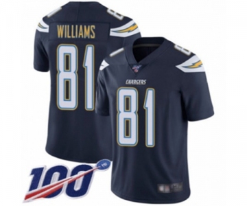 Youth Los Angeles Chargers #81 Mike Williams Navy Blue Team Color Vapor Untouchable Limited Player 100th Season Football Jersey