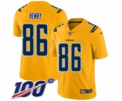 Youth Los Angeles Chargers #86 Hunter Henry Limited Gold Inverted Legend 100th Season Football Jersey