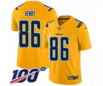 Youth Los Angeles Chargers #86 Hunter Henry Limited Gold Inverted Legend 100th Season Football Jersey