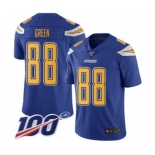 Youth Los Angeles Chargers #88 Virgil Green Limited Electric Blue Rush Vapor Untouchable 100th Season Football Jersey