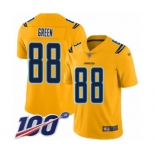 Youth Los Angeles Chargers #88 Virgil Green Limited Gold Inverted Legend 100th Season Football Jersey