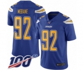 Youth Los Angeles Chargers #92 Brandon Mebane Limited Electric Blue Rush Vapor Untouchable 100th Season Football Jersey