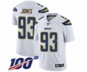 Youth Los Angeles Chargers #93 Justin Jones White Vapor Untouchable Limited Player 100th Season Football Jersey