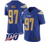 Youth Los Angeles Chargers #97 Joey Bosa Limited Electric Blue Rush Vapor Untouchable 100th Season Football Jersey