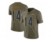 Youth Nike Los Angeles Chargers #14 Dan Fouts Limited Olive 2017 Salute to Service NFL Jersey