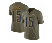 Youth Nike Los Angeles Chargers #15 Dontrelle Inman Limited Olive 2017 Salute to Service NFL Jersey