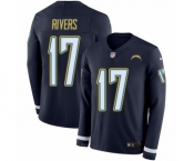 Youth Nike Los Angeles Chargers #17 Philip Rivers Limited Navy Blue Therma Long Sleeve NFL Jersey