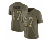 Youth Nike Los Angeles Chargers #17 Philip Rivers Limited Olive Camo 2017 Salute to Service NFL Jersey