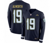 Youth Nike Los Angeles Chargers #19 Lance Alworth Limited Navy Blue Therma Long Sleeve NFL Jersey