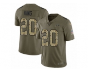 Youth Nike Los Angeles Chargers #20 Desmond King Limited Olive Camo 2017 Salute to Service NFL Jersey