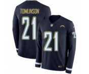 Youth Nike Los Angeles Chargers #21 LaDainian Tomlinson Limited Navy Blue Therma Long Sleeve NFL Jersey