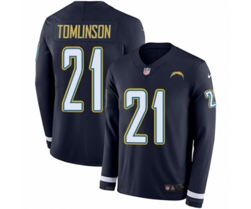 Youth Nike Los Angeles Chargers #21 LaDainian Tomlinson Limited Navy Blue Therma Long Sleeve NFL Jersey