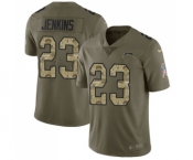 Youth Nike Los Angeles Chargers #23 Rayshawn Jenkins Limited Olive Camo 2017 Salute to Service NFL Jersey