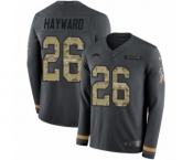 Youth Nike Los Angeles Chargers #26 Casey Hayward Limited Black Salute to Service Therma Long Sleeve NFL Jersey