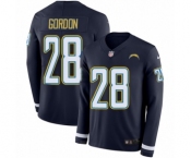 Youth Nike Los Angeles Chargers #28 Melvin Gordon Limited Navy Blue Therma Long Sleeve NFL Jersey