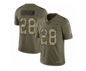 Youth Nike Los Angeles Chargers #28 Melvin Gordon Limited Olive Camo 2017 Salute to Service NFL Jersey