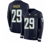 Youth Nike Los Angeles Chargers #29 Craig Mager Limited Navy Blue Therma Long Sleeve NFL Jersey