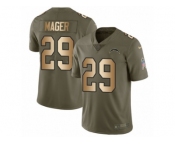 Youth Nike Los Angeles Chargers #29 Craig Mager Limited Olive Gold 2017 Salute to Service NFL Jersey