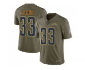 Youth Nike Los Angeles Chargers #33 Derwin James Olive Stitched NFL Limited 2017 Salute to Service Jersey