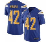 Youth Nike Los Angeles Chargers #42 Uchenna Nwosu Limited Electric Blue Rush Vapor Untouchable NFL Jersey