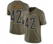 Youth Nike Los Angeles Chargers #42 Uchenna Nwosu Limited Olive 2017 Salute to Service NFL Jersey