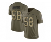 Youth Nike Los Angeles Chargers #58 Nigel Harris Limited Olive Camo 2017 Salute to Service NFL Jersey