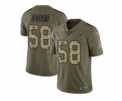 Youth Nike Los Angeles Chargers #58 Uchenna Nwosu Olive Camo Stitched NFL Limited 2017 Salute to Service Jersey