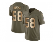 Youth Nike Los Angeles Chargers #58 Uchenna Nwosu Olive Gold Stitched NFL Limited 2017 Salute to Service Jersey