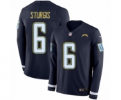 Youth Nike Los Angeles Chargers #6 Caleb Sturgis Limited Navy Blue Therma Long Sleeve NFL Jersey