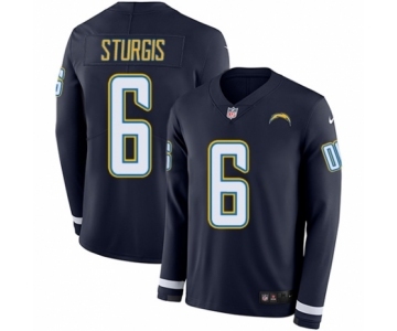 Youth Nike Los Angeles Chargers #6 Caleb Sturgis Limited Navy Blue Therma Long Sleeve NFL Jersey