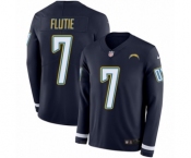 Youth Nike Los Angeles Chargers #7 Doug Flutie Limited Navy Blue Therma Long Sleeve NFL Jersey