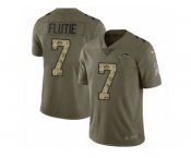 Youth Nike Los Angeles Chargers #7 Doug Flutie Limited Olive Camo 2017 Salute to Service NFL Jersey