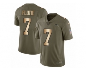 Youth Nike Los Angeles Chargers #7 Doug Flutie Limited Olive Gold 2017 Salute to Service NFL Jersey