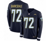 Youth Nike Los Angeles Chargers #72 Joe Barksdale Limited Navy Blue Therma Long Sleeve NFL Jersey