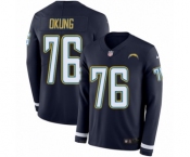 Youth Nike Los Angeles Chargers #76 Russell Okung Limited Navy Blue Therma Long Sleeve NFL Jersey