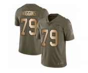 Youth Nike Los Angeles Chargers #79 Kenny Wiggins Limited Olive Gold 2017 Salute to Service NFL Jersey