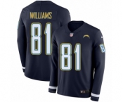 Youth Nike Los Angeles Chargers #81 Mike Williams Limited Navy Blue Therma Long Sleeve NFL Jersey