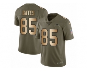 Youth Nike Los Angeles Chargers #85 Antonio Gates Limited Olive Gold 2017 Salute to Service NFL Jersey