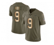 Youth Nike Los Angeles Chargers #9 Younghoe Koo Limited Olive Gold 2017 Salute to Service NFL Jersey