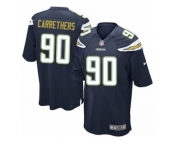 Youth Nike Los Angeles Chargers #90 Ryan Carrethers Game Navy Blue Team Color NFL Jersey